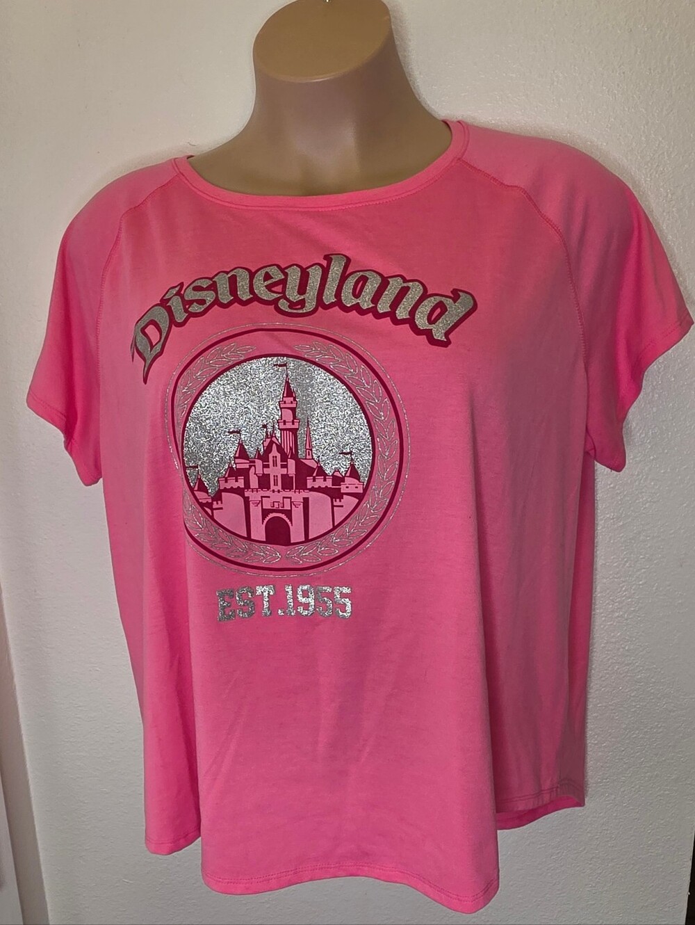 Disney Pink Short Sleeve Disneyland Castle Graphic Tee
